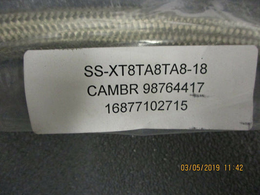 SS-XT8TA8TA8-18 Swagelok Smooth Bore PTFE Hose, 304 Stainless Steel BRAND NEW!