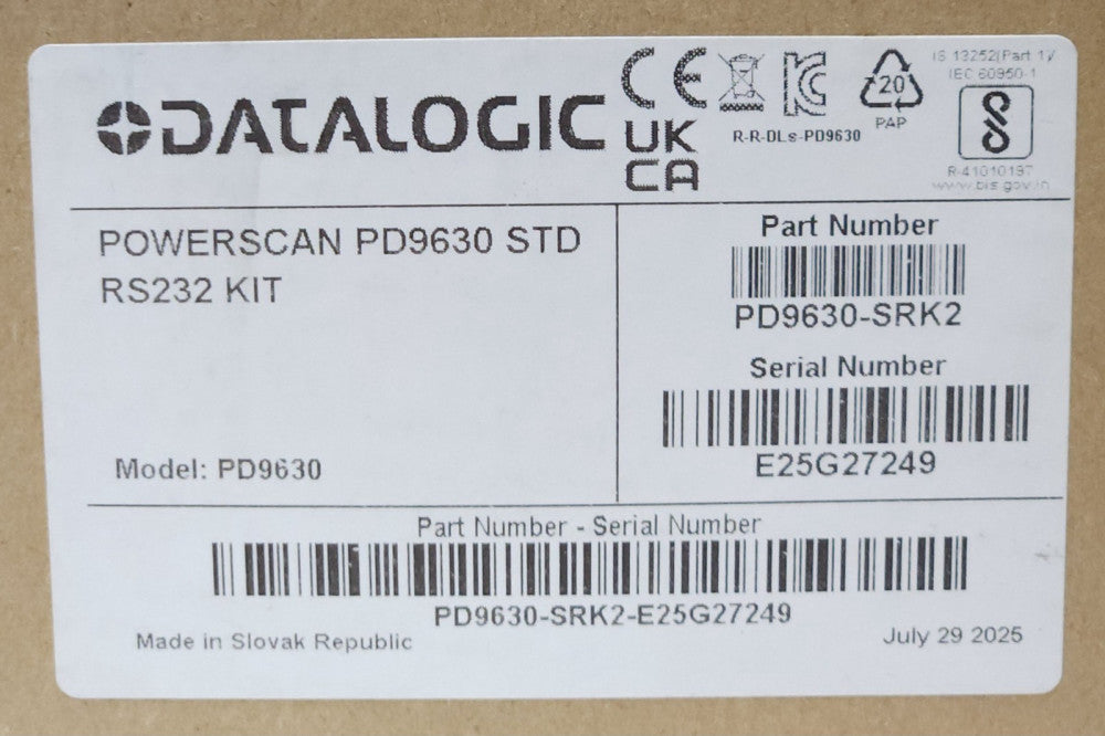 DATALOGIC PD9630 SRK2 POWERSCAN PD9630 STD RS232 KIT BAR CODE SCANNER YELLOW