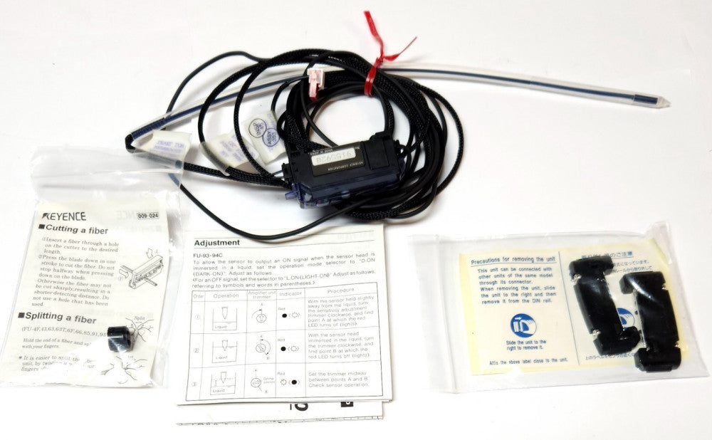 KEYENCE FU-93 FS-T2 Fiber Optic Liquid Level Sensor FU 93 FS T2