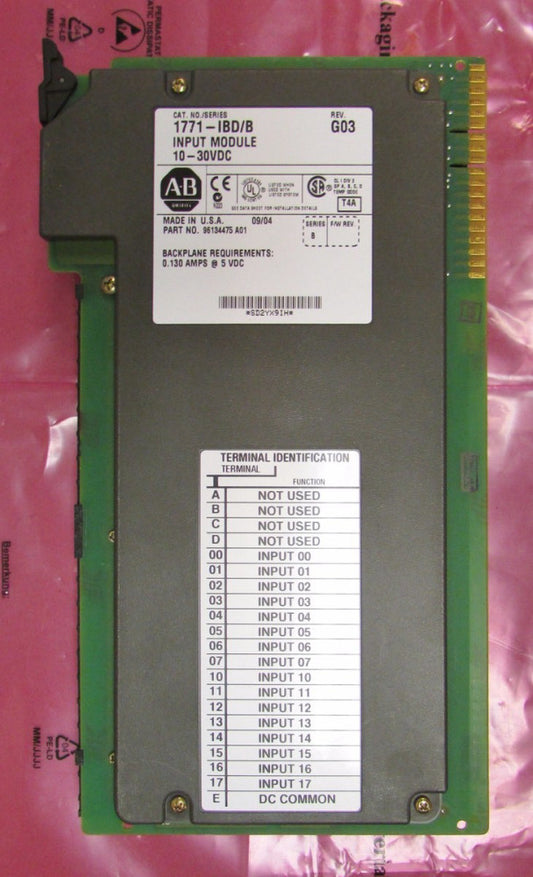 ALLEN BRADLEY Series B Rev G03 Input Module 10-30 V DC 1771 IBD