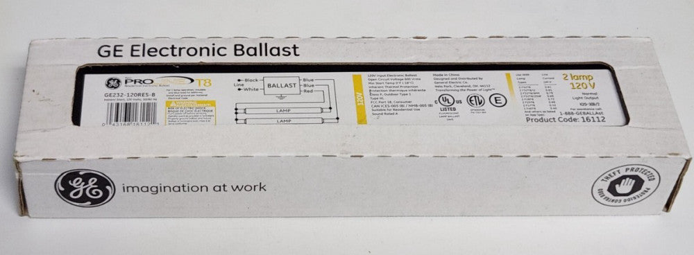 GE PRO LINE T8 GE232 120RES B Residential Electronic Ballast Instant Start