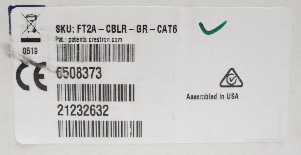 SEALED CRESTRON FT2A CBLR GR CAT6 Gravity Cable Retractor 6508373 FT2 Series