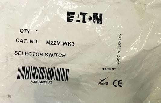 EATON M22M WK3 Spring Return Left and Right 3 Position Selector Switch
