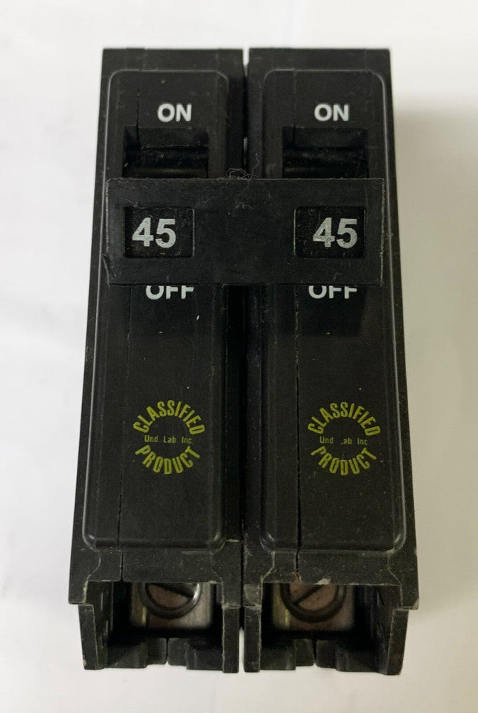 EATON CUTLER HAMMER CHQ245 2 Pole 45 AMP Type CHQ Circuit Breaker