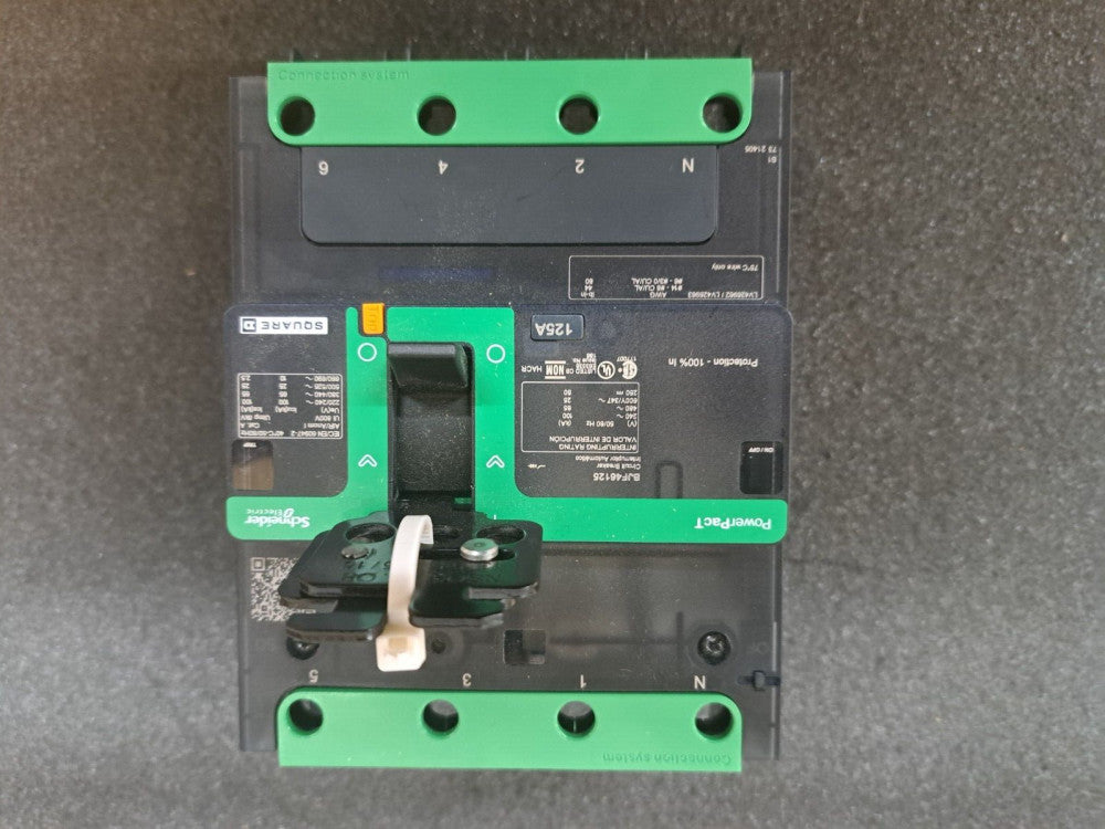 Used, Schneider Electric, BJF46125, SQUARE D, 125 Amp, 4 Pole Circuit Breaker