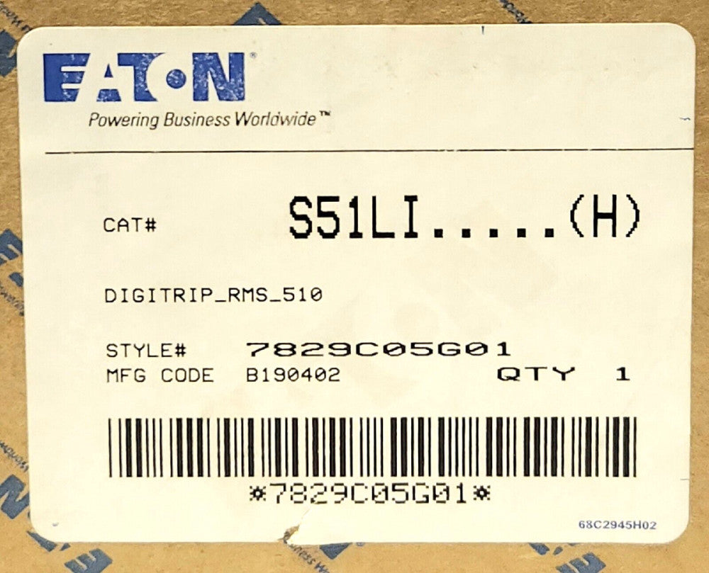 EATON CUTLER HAMMER S51LI H DIGITRIP RMS 510 Electronic LI Trip Unit 7829C05G01