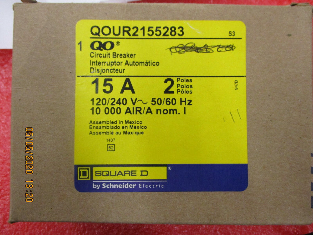 New - Square D - QOUR215-5283 - Circuit Breaker 120/240V 15A