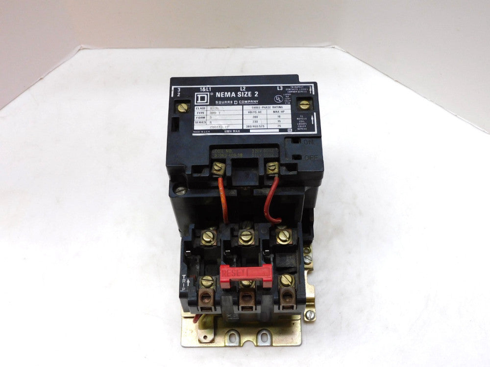 Square D 8536 SD01 Starter NEMA Size 2 3P 600V 3PH 25HP Coil 110/120V 50/60Hz