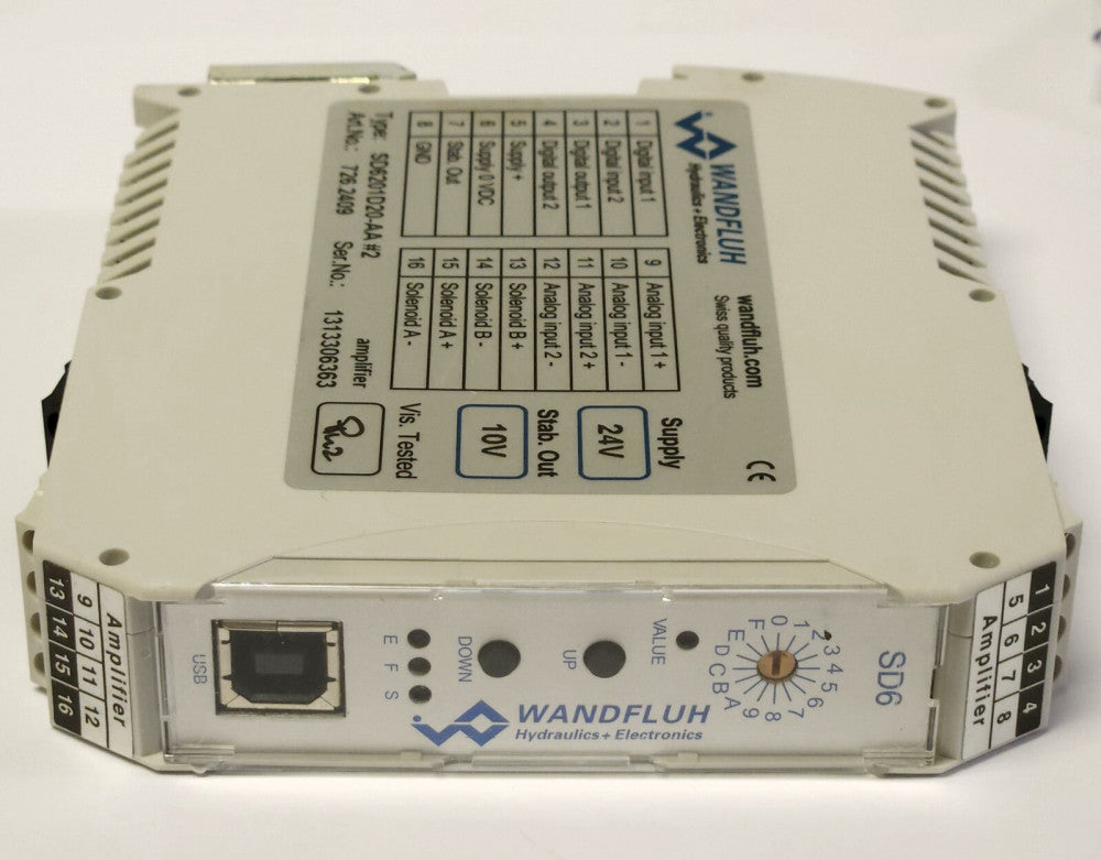 WANDFLUH SD201D20 AA #2 Type SD6 DRIVE CONTROLLER DIGITAL Amplifier Module 726