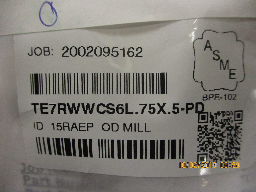 TE7RWWCS6L.75X.5-PD Maxpure 3/4x1/2x3/4 Short Tee, T316L SS BRAND NEW!