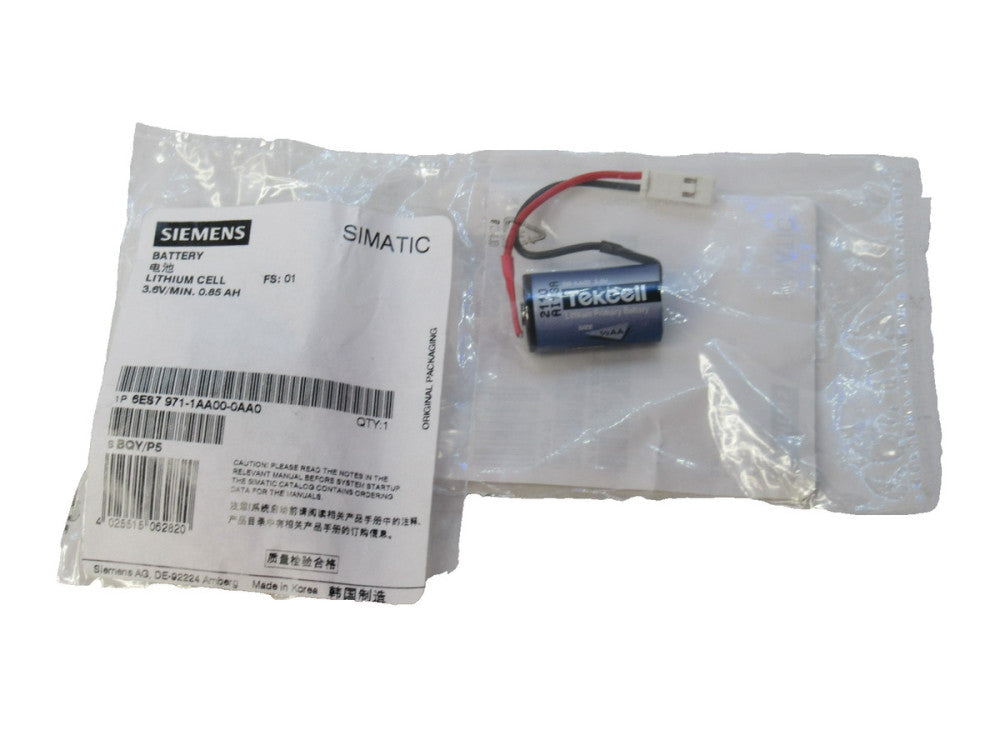 Siemens 6ES7 971-1AA00-0AA0 3.6V Simatic Lithium Cell Battery (New - Lot of 2)