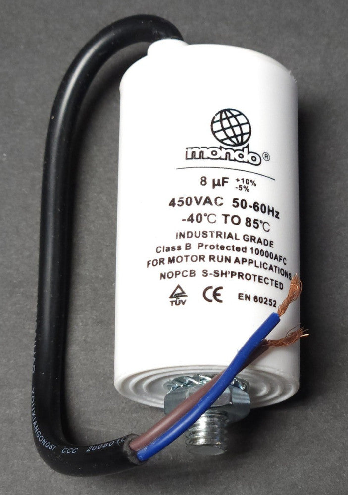 MONDO DUCATI X003K3GHF7 Motor Run ENERGIA Capacitor 8μF/450V 450 VAC 8μF w/Wire