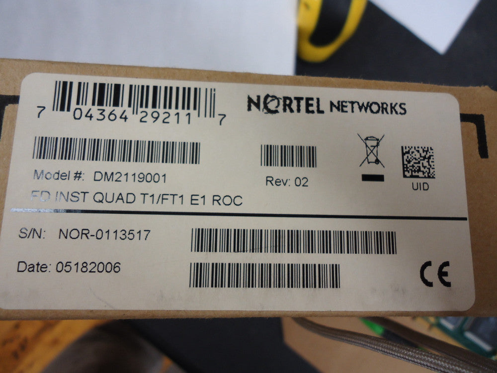 DM2119001 NORTEL NETWORKS FD INST QUAD T1/FT1 E1 ROC BRAND NEW!