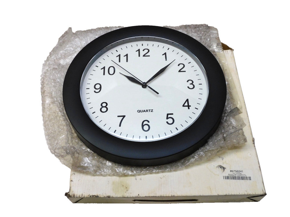 Quartz Commercial Clock 12" Black Bold Case W/ Bold #'s 89756241