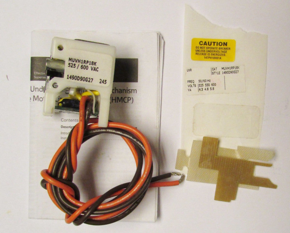 CUTLER HAMMER MUVH1RP18K F Frame UVR Undervoltage Release 525-600VAC 1490D90G27 
