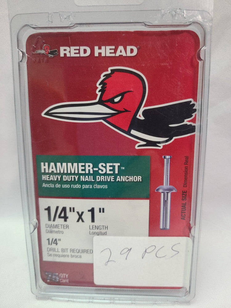 RED HEAD 1/4" x 1" Hammer-Set Nail Drive Concrete Anchors (29-Pack)