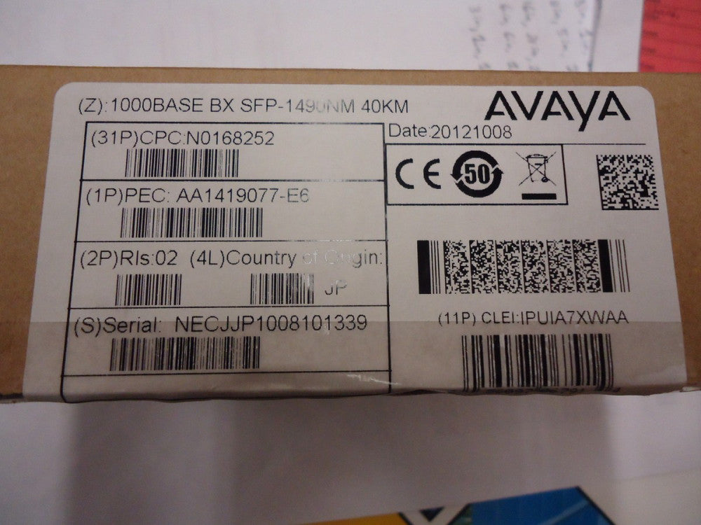 AA1419077-E6 AVAYA 1000Base BX SFP-1490nm 40KM BRAND NEW!