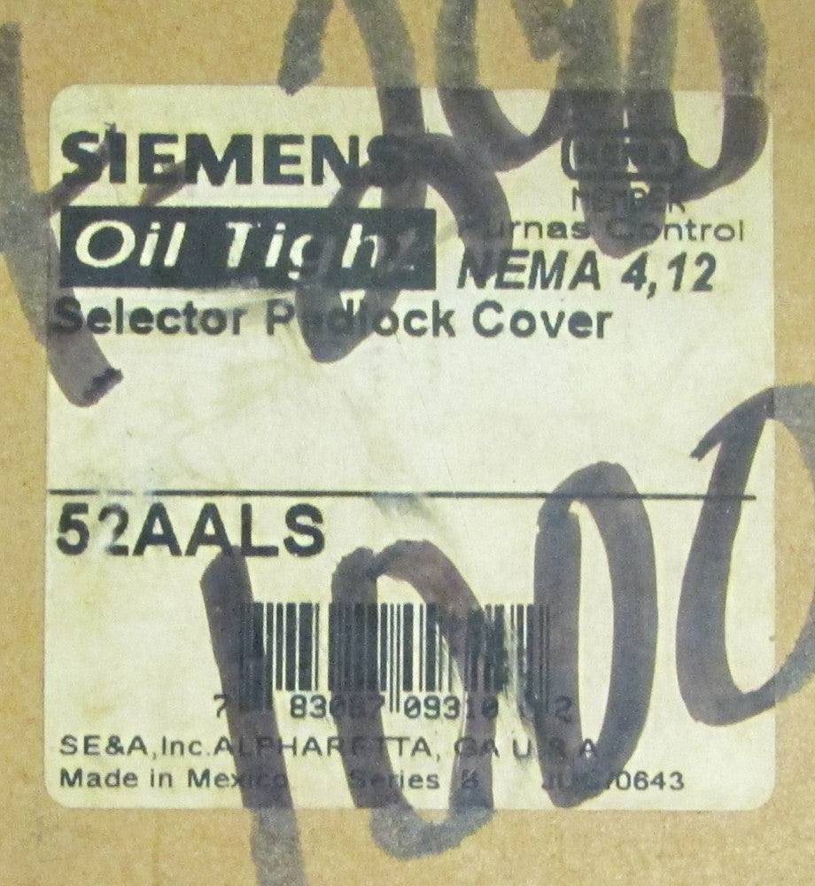 SIEMENS FURNAS 52AALS Selector Switch Metal Padlock Cover 