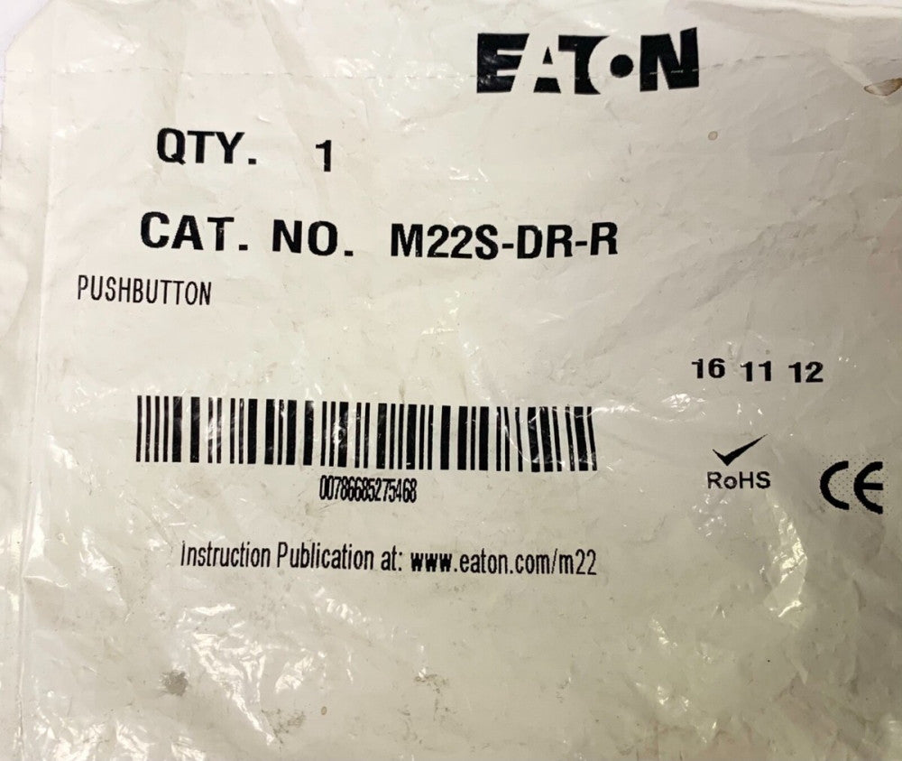 EATON M22S DR R Flush Head Red Pushbutton Operator M22S-DR-R 