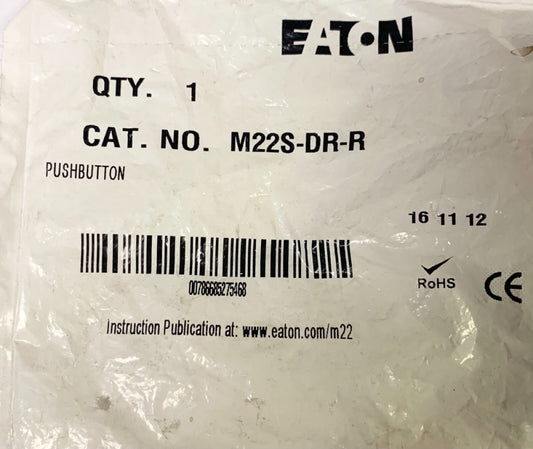 EATON M22S DR R Flush Head Red Pushbutton Operator M22S-DR-R 