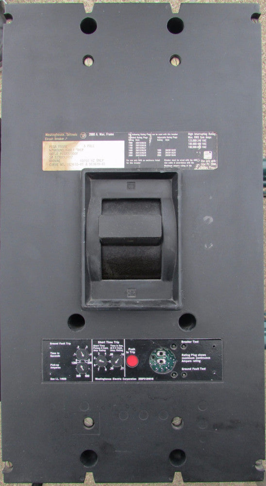 WESTINGHOUSE PCGA32000F 3 Pole 2000 Amp PC BREAKER PCGA BREAKER PCGA32000