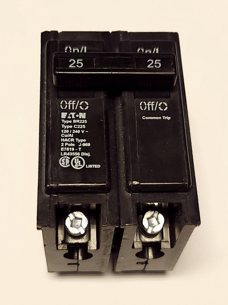 EATON CUTLER HAMMER BR225 C225 2 Pole 25 AMP Type BR Circuit Breaker