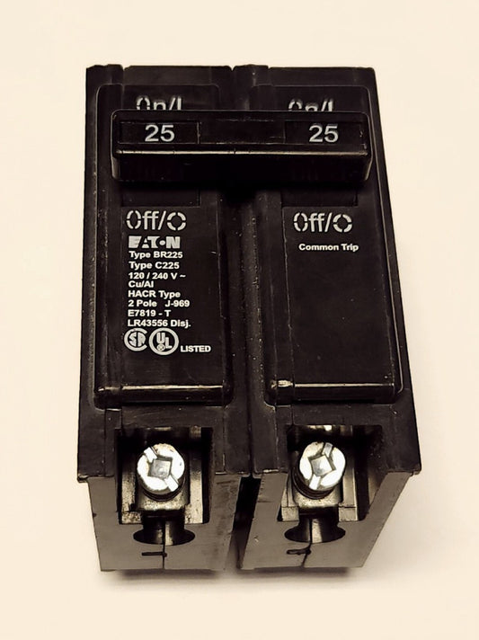 EATON CUTLER HAMMER BR225 C225 2 Pole 25 AMP Type BR Circuit Breaker