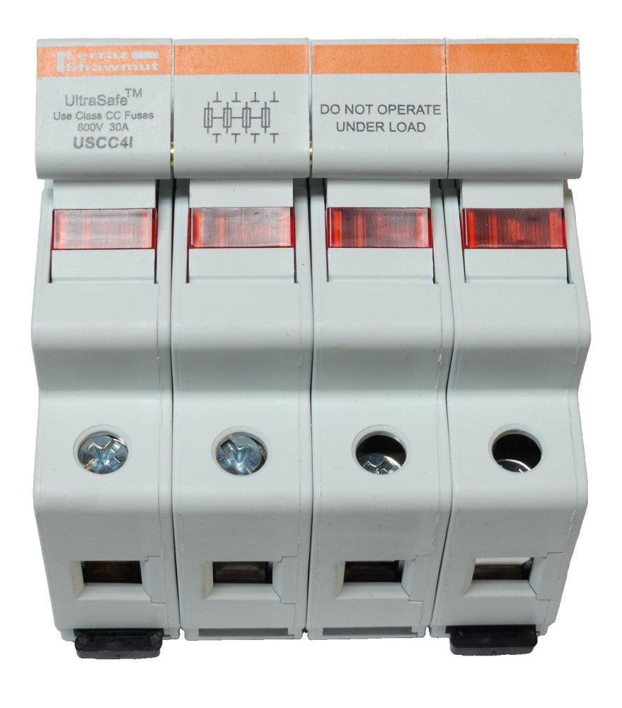FARRAZ SHAWMUT USCC41 Class CC Lighted 4 Pole Fuse Holder 600v 30 AMP Merson E22