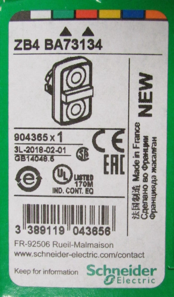 SCHNEIDER ELECTRIC ZB4 BA73134 Green Up Green Down Center Stop Dble Push Button 