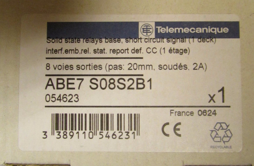 TELEMECANIQUE ABE7 S08S2B1 ABE-7 Solid State Relay Base Module