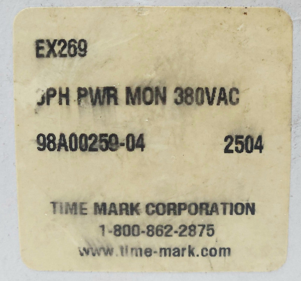 TIME MARK MODEL EX269 3 Phase Over Under Power Monitor 98A00259-04 Delay 1-10