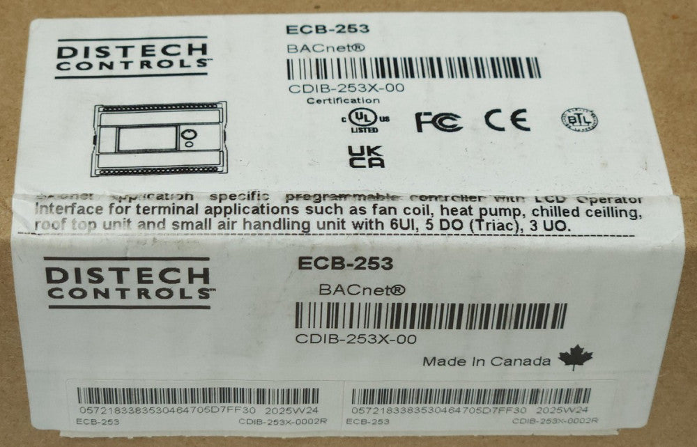 DISTECH CONTROLS ECB 253 Programmable BACnet Controller CDIB 253X 00