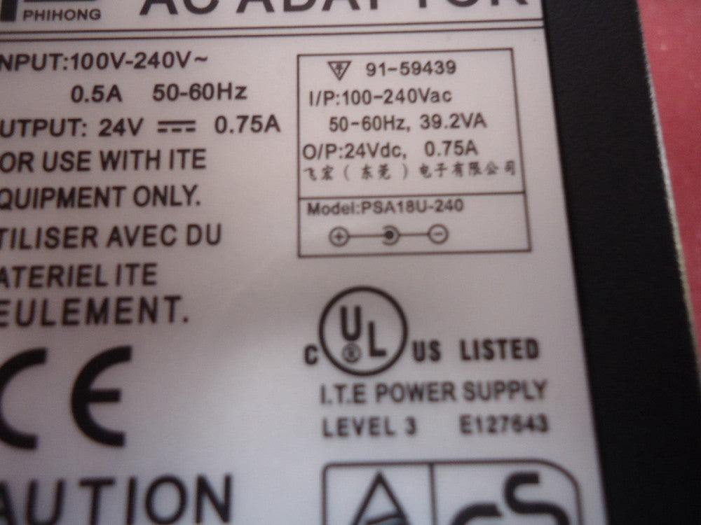 PSA18U-240 Astrodyne Power Supply, Switching, 24V, 18W, .75A Brand New!