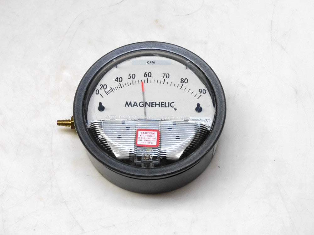 DWYER MAGNEHELIC PRESSURE GAUGE 15PSIG 0-90 CFM 2000-SQRT W25L