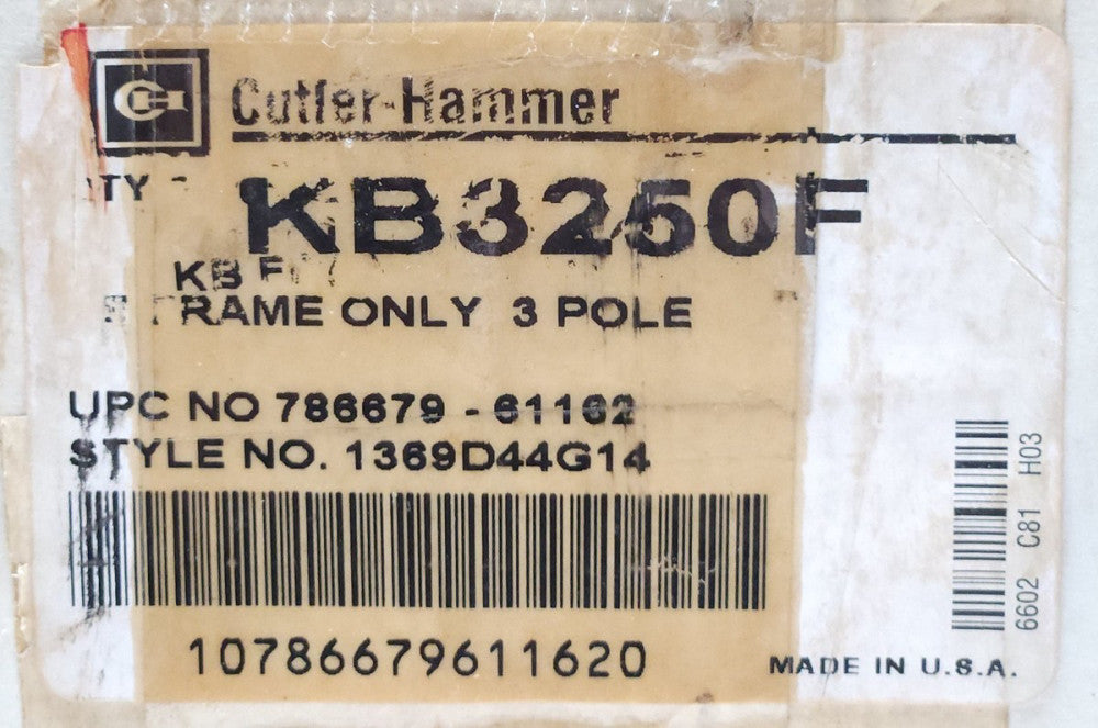 WESTINGHOUSE CUTLER HAMMER KB3250 Type KB 250 AMP KB3250F Breaker Frame HKB3250T