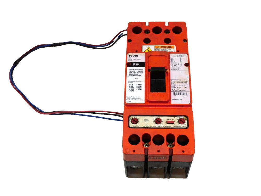 Cutler Hammer E2JM Mining Circuit Breaker E2JM3250MJWA02D01 250A 1000vac 250vdc