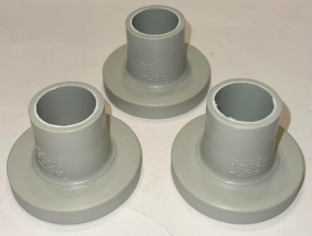 (LOT OF3) AGRU 32 x 2.9 SDR11 ISO S5 PP/R 12/1 Piping Half Union