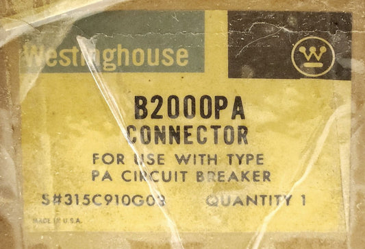 WESTINGHOUSE CUTLER HAMMER B2000PA B2000PB Type PA PB PC Breaker Rear Connector