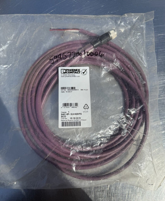 Phoenix Contact SAC-5P- 5,0-920/FS SCO - Bus system cable - New