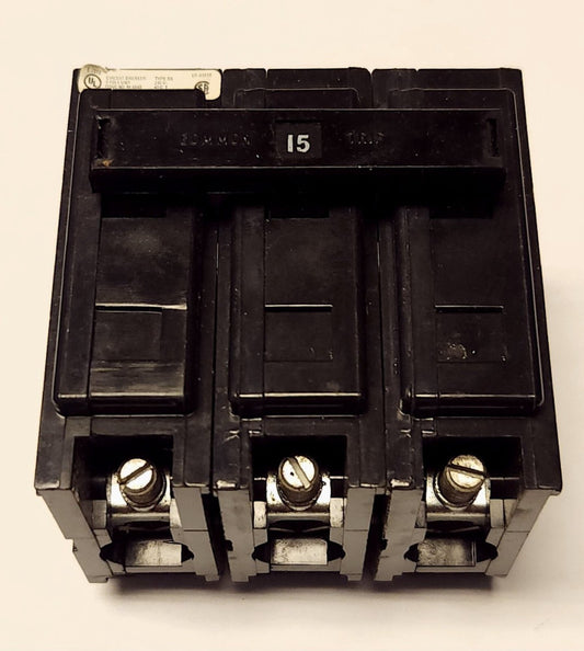 EATON CUTLER HAMMER BAB3015H 3 Pole 15 AMP Type BA Circuit Breaker 240 VAC