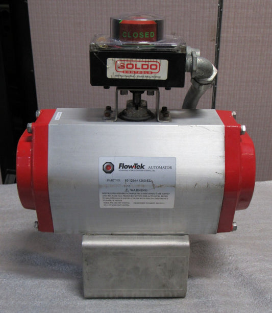 FLOW-TEK ACTUATOR 93-1284-113A0-532 W/ SOLDO LIMIT SWITCH CAB01200E - USED