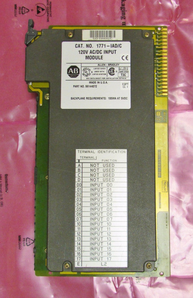 ALLEN BRADLEY Series C Input Module 120V AC DC 1771 IAD