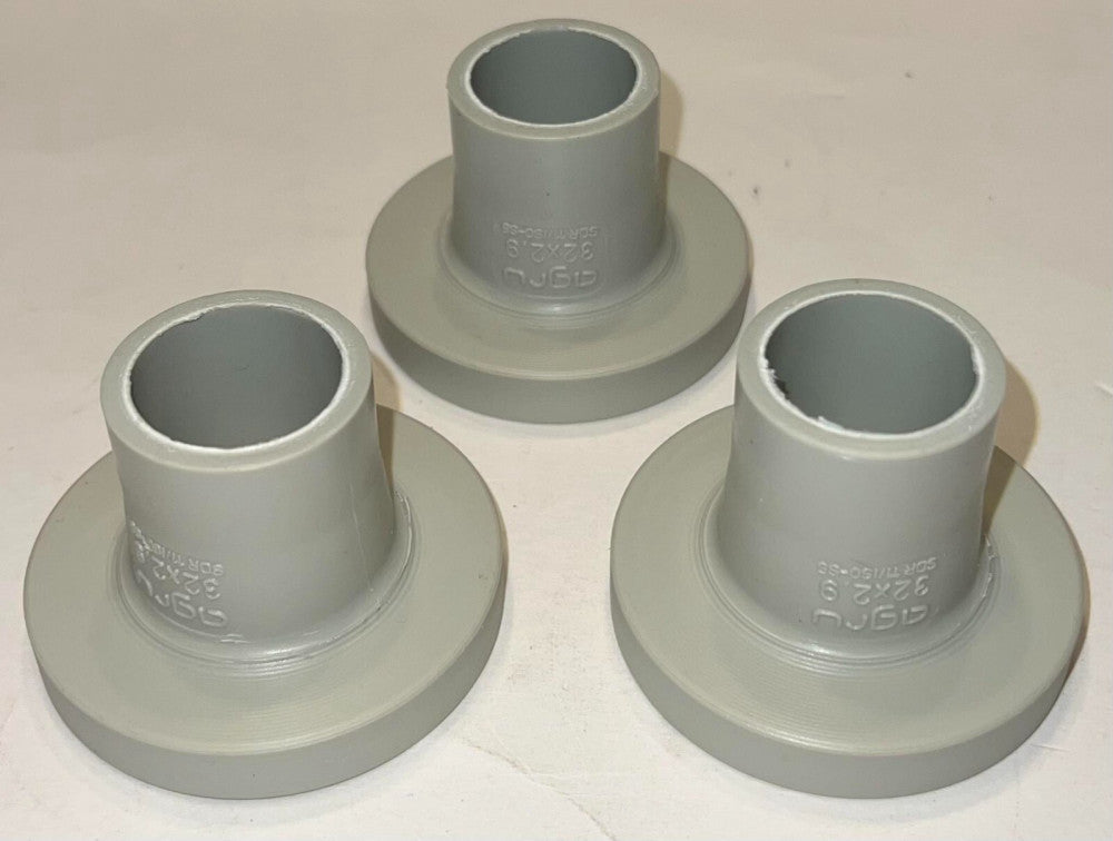 (LOT OF3) AGRU 32 x 2.9 SDR11 ISO S5 PP/R 12/1 Piping Half Union