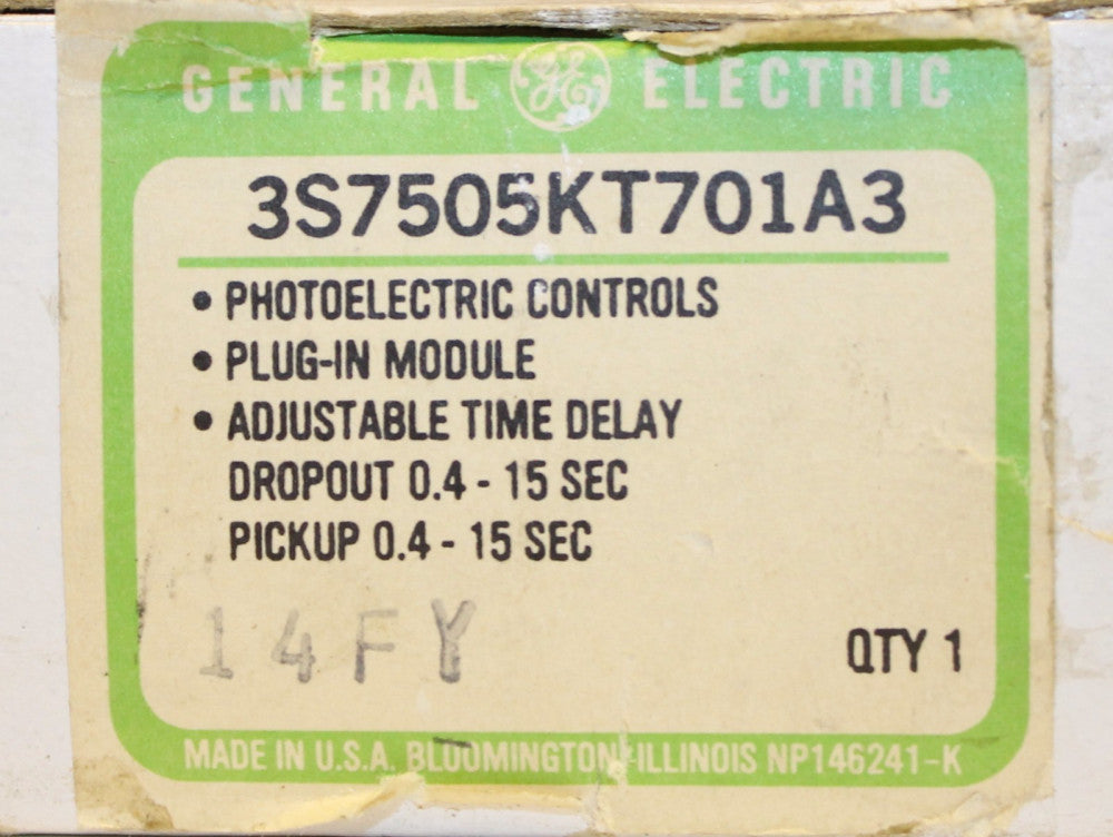 GENERAL ELECTRIC GE Plug in Photoelectric Control Module 3S7505KT701A3