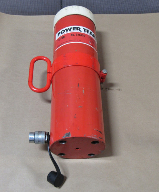 POWER TEAM SPX HYDRAULIC CYLINDER C7513C 75 T TON 13-1/8" STR - USED
