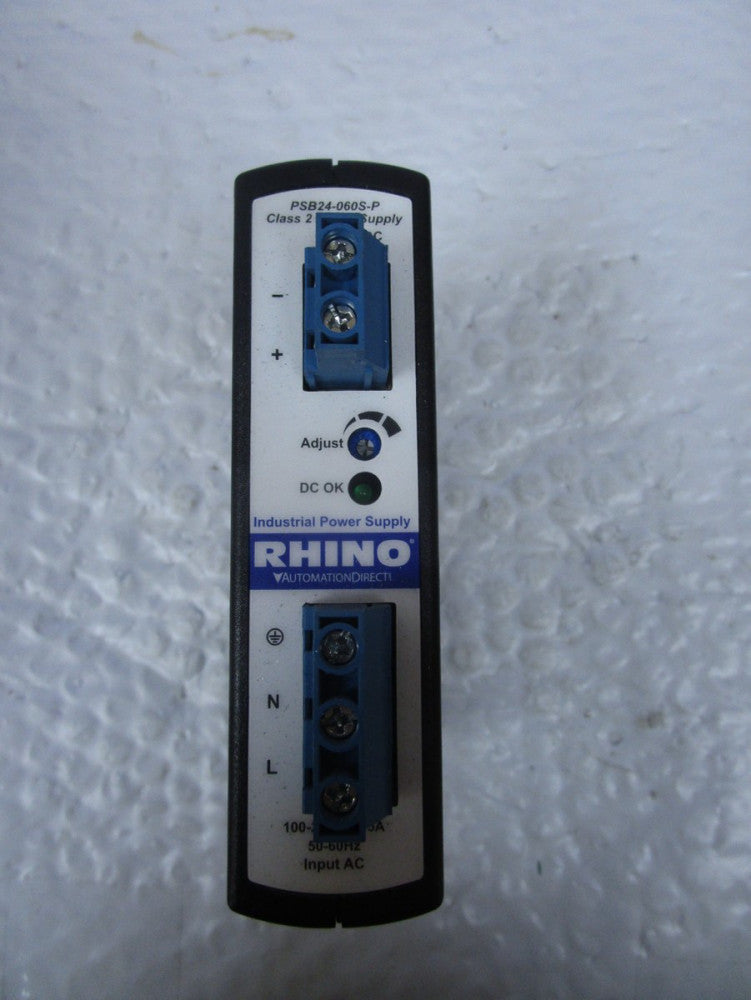 Rhino PSB24-060S-P Power Supply Automation Direct 100-240Vac 24Vdc