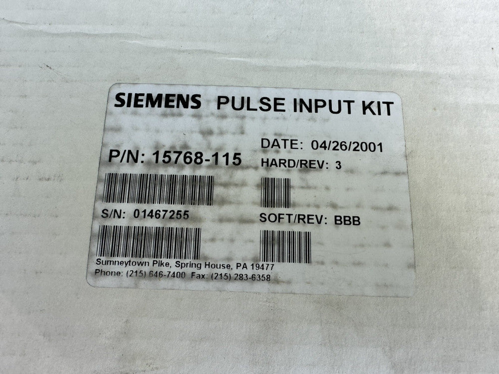 Siemens Pulse Input Kit 15768-115 Unused New
