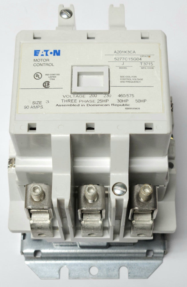 EATON CUTLER HAMMER A201K3CA 3 Pole A200 Size 3 Contactor 120 VAC Coil