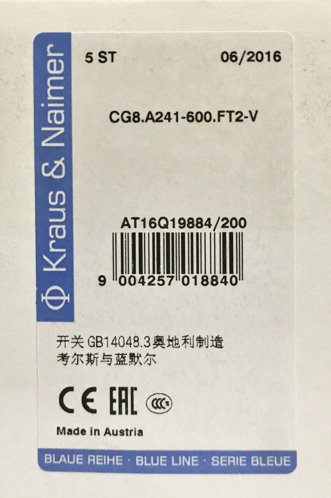 KRAUS & NAIMER CG8 A241 600 FT2 V 3 Pos. Main Selector Switch ATI6Q19884 200