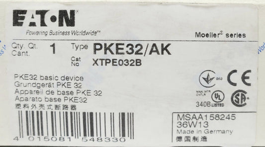 EATON MOELLER PKE32 AK XTPE032B Motor Protector Rotary Breaker Basic Device Base